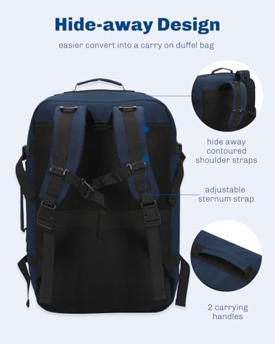 Image of Hynes Eagle Carry on Backpack 38L Large Travel Backpack for Women Flight Approved Weekender Bag Laptop Backpack Men 15 inches Dark Blue
