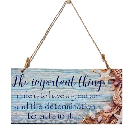 Carteles de Madera Decorativos, Letreros Colgantes con Frases, Placa Decorativa Personalizada, Frases Motivacionales e Inspiradoras para Pared, Decoracion Casa 20 x 10 cm Azul