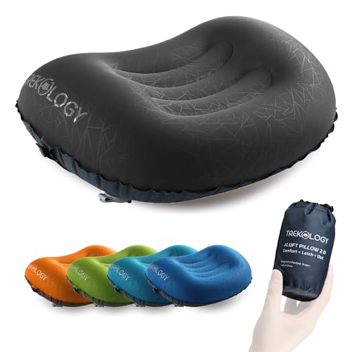 TREKOLOGY Ultralight Inflatable Camping Travel Pillow - ALUFT 2.0 Compressible, Compact,...