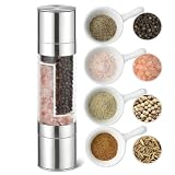 2-in-1 Manual Stainless Steel Salt & Pepper Grinder - Herb Spice Mill with...
