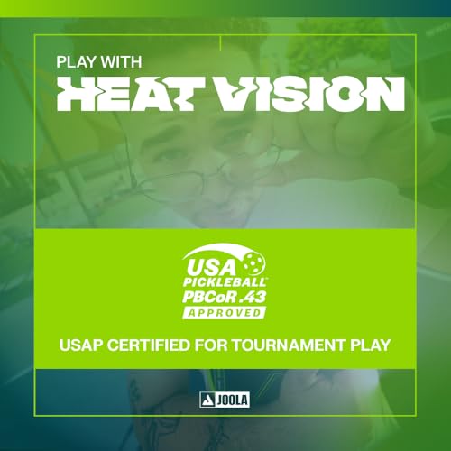 Image of JOOLA SCORPEUS Heat Vision 16mm Pickleball Paddle - Standard Shape - Textured Carbon Fiber Surface for Spin - SK Film for Reduced Vibration - USAP Approved - NFC Chip Enabled