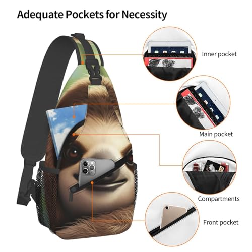 Bolso cruzado deportivo negro para adultos miniatura 4