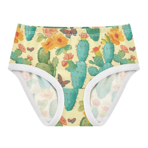 Wusikd Cactus Butterflies Girls' Underwear Cotton Flowers Girls Briefs Soft Toddler Underwear 2T