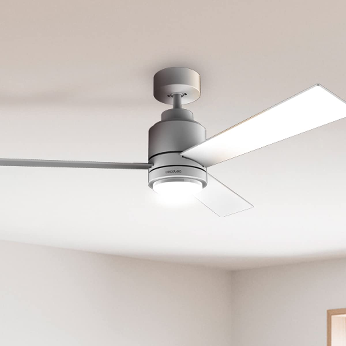 Cecotec Ventilatore da soffitto con luce EnergySilence Aero 4850 Style White. 30 W, diametro 48" con 3 pale, telecomando, motore DC, 6 velocità, modalità Winter-Summer e Natural Breeze