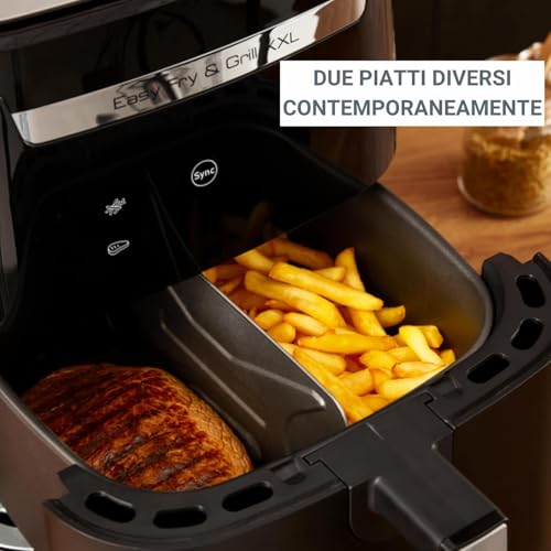 Moulinex Easy Fry & Grill XXL Friggitrice ad Aria, 6,5Litri/2Kg, 2 Pietanze in 1, Cottura ad Aria e Griglia, Capacità fino a 8 Persone,1830W, 8 Programmi, App Ricette, EZ8018 - immagine 3