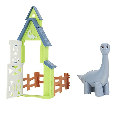 Dino Ranch Pack Action avec Brontosaure - 4 pièces de clôture à Relier - Quatre Styles à Collectionner - Jouets pour Enfants Comprenant Vos éleveurs...
