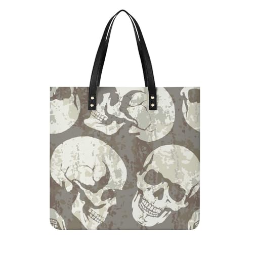 Sac à main shopper crâne rétro : tote bag de voyage et sac à bandoulière femmes grand format