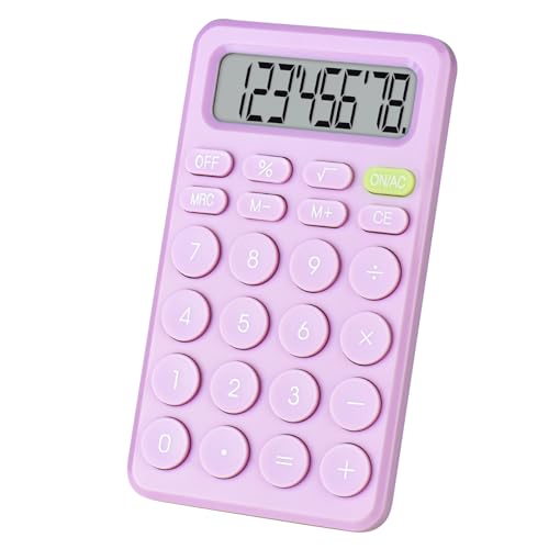 Basic 4 Function Calculator for Students and Office: Small, Portable, and Easy-to-use - Suitable for School and Office Essentials(Purple)