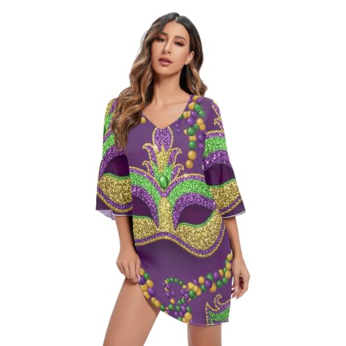 Robe de cocktail en mousseline de soie violette, la tenue vaporeuse idéale pour les invitées
