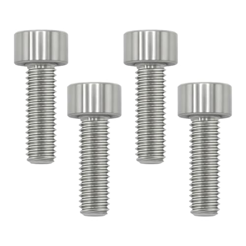 Image of M6x18 Titanium Bolts Hex Socket Cap Screw, Natural Color, 4PC | Lightweight Design, Ideal for Humid /Salty Environments, Socket Head Hex Key No Washer, MTB /Motorcycle Bolts