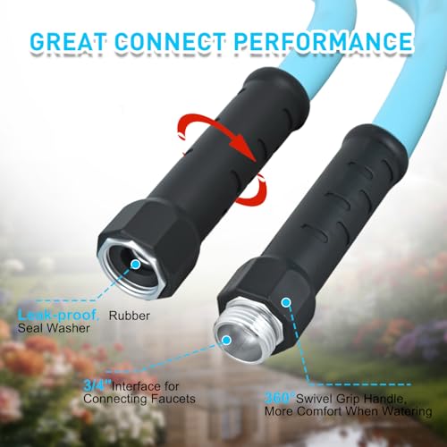 Image of Nilight RV Water Hose 15FT Garden Drinking Hoses with Storage Bag | Leakproof Anti-Kink 5 /8 inch Inner Flexible Lightweight Freshwater Hose for RVs Campers Travel Trailer Boat Car Wash Accessories