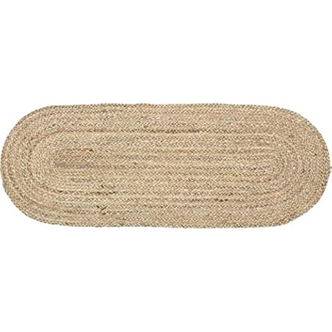 Labhanshi jute runer oval tapestry (13" W X 48" L, Natural Beige) Cover