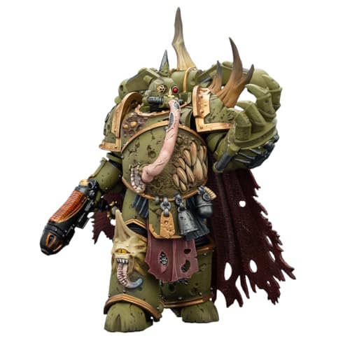 Image of JOYTOY Warhammer 40K Death Guard Plague Marine Champion with Plasma Pistol and Power Fist Action Figures Collectible Model Birthday Gifts JT03592-4.8inch