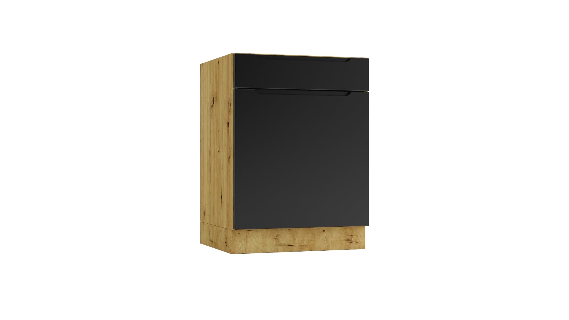 Genérico Muebles de Cocina esquinero en L 260 y 240 cms con Uñeros Color Negro Mate ref-204E