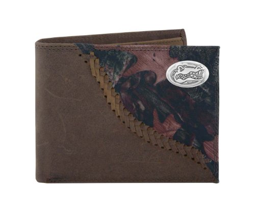 NCAA Florida Gators Camouflage Leather Bifold Concho Wallet, One Size