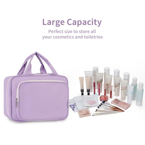 Image of Narwey Hanging Toiletry Bag for Women Toiletries Bag for Travel Size Essentials Accessories, A-Purple, Large