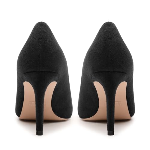 Womens Pumps Pointed Toe Stiletto High Heels Fashion Solid Suede Slip On Shoes for Women4