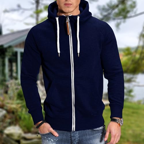 Ymosrh Men's Zip Up Hoodies, Long Sleeve Casual Fleece Lined Athletic Workout Hooded Sweatshirts with Pockets, S-2XL3