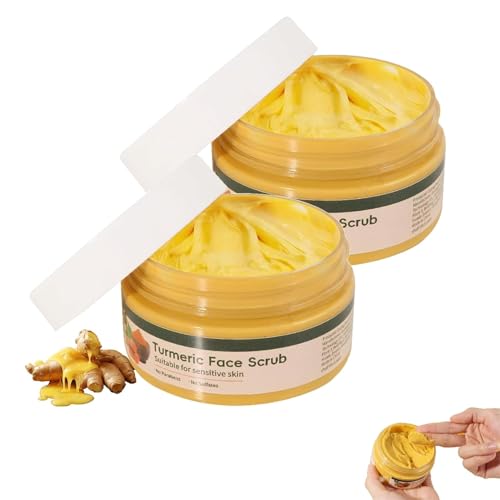 Exfoliante facial diario natural para limpieza profunda, crema exfoliante facial de cúrcuma, crema exfoliante suave, elimina puntos negros y mejora el acné para todo tipo de piel.