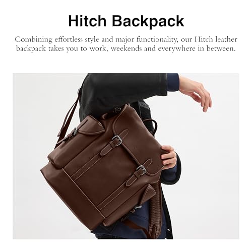COACH Men's Hitch Backpack in Natural Full-Grain Leather, Maple, One Size2
