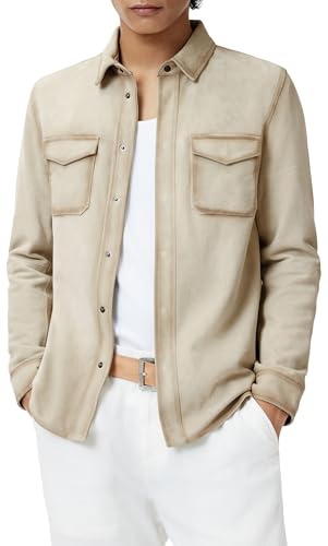 John Varvatos Men's Izzy Shirt Jacket, Twine