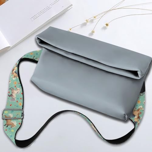 Image of Flower Horse Wide Bag Straps Replacement Crossbody Guitar Straps for Handbags /Purses /Messenger /Duffel Bags Backpack Straps Replacement Adjustable Length from 30 inch to 50.3 inch