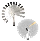 cSeao Feeler Gauge, 16 Blades Offset & 32 Blades Dual Marked Metric and Imperial Gap Measuring Tool for Measuring