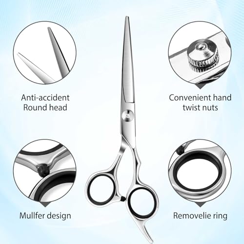 hair cutting scissors 6534 stainless steel barber shears for menwomen professional haircut kit for salon amp home use sharp trimming shears for hairdresser precision cutting tools for stylists