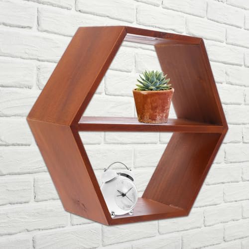 Estante hexagonal de madera para decorar tu dormitorio 8