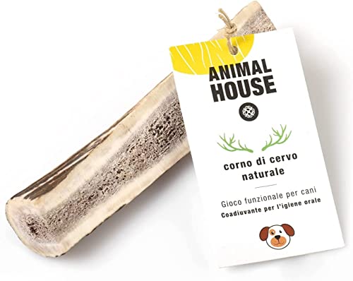 ANIMAL HOUSE - Corna di Cervo per Cani - Masticativo Naturale al 100% - Rafforza Igiene Orale - Resistenti e Duraturi - Disponibili in Tutte Le Taglie (S SEZIONATO)