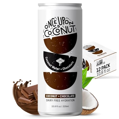 Once Upon a Coconut Premium Coconut Water - Low Calorie All-Natural Drink with Electrolytes - Non-GMO - Gluten-Free - 10.8 Fl Oz (Pack of 12)