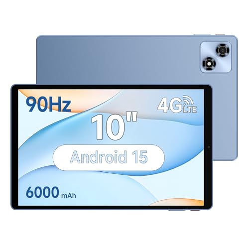 ALLDOCUBE Tablet 10 Pollici Android 15, 12 (4+8) GB + 128 GB, Processore Octa-Core, 90 Hz, Schermo IPS 1280x800, 6000 mAh, GPS/LTE/SIM+WIFI6, Blu