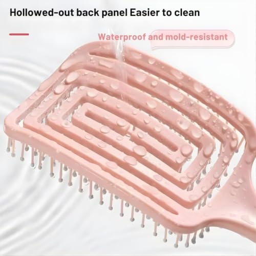 Image of 3D Detangling Hair Brush for Women & Men, Flexible Vented Hair Comb for Curly, Wavy & Straight Hair, Wet & Dry Styling Brush, Scalp Massage & Tangle Grooming Brush, Pink