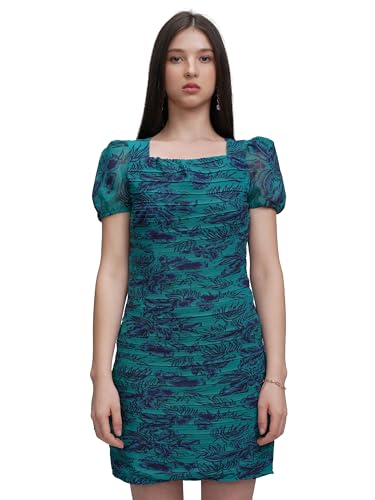 Image of Tokyo Talkies Women's Dresses for Women | Floral Print | Ruched Bodycon | Short Dress | Sleeveless | Trendy & Chic