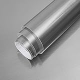 Abyssaly Silver Stainless Steel Locker Wallpaper Self-Adhesive Peel and Stick Refrigerator Wrap 17.71 in X 78.7 in Removable Speaker Dryer Cabinet Oven Appliances Bathroom Kitchen Vinyl Film