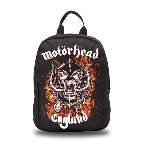 Mini sac à dos Motorhead Rocksax England Fire noir petit format