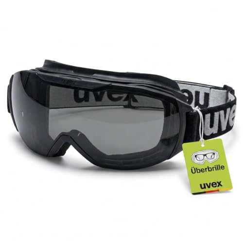 Uvex megasonic – Vollsichtbrille mit 100% UV-Schutz – Innen beschlagfrei, außen extrem kratzfest & metallfrei – chemikalienbeständig – getönt/schwarz