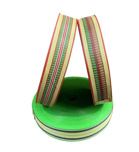 Image of ABB Ropes & Niwars 2 Inch X 50 Meters Plastic Niwars Webbing Roll for Folding Khat, Khatiya, Charpai Folding Bed,Chair, Baskets and Other Art Projects (Green)