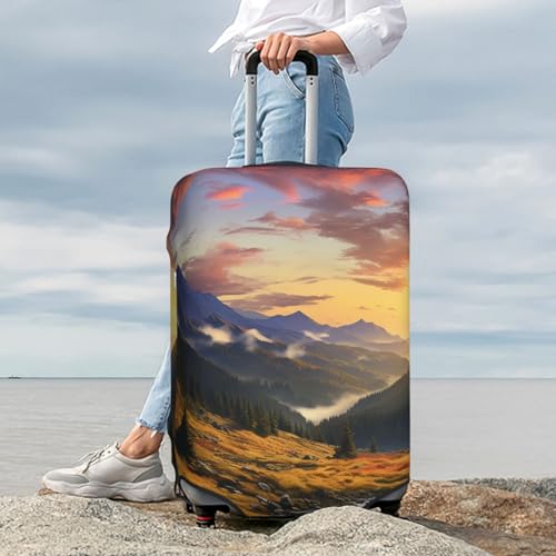 Luggage Cover Mountain Sunset Landscape Travel Luggage Covers Thicker Elastic Suitcase Cover Dustproof Baggage Cover Scratch-Resistant Suitcase Cover Protector Fit 18-32 Inch Luggage Small2