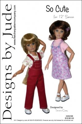 So Cute Printed Sewing Pattern for 12" Senson Dolls