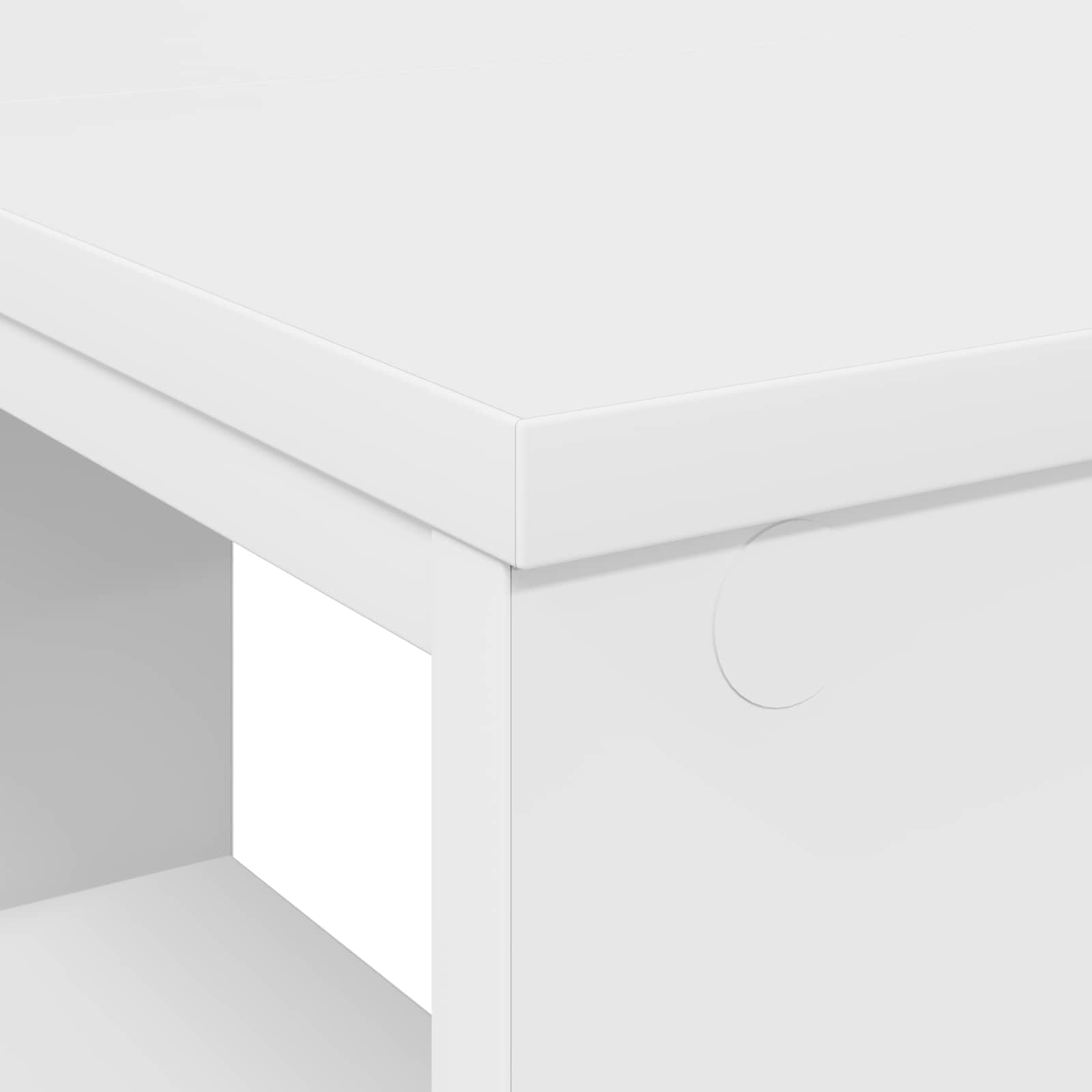 Scrivania Porta PC in Legno Ingegnerizzato Bianco 90x50x75 cm | Tavolo da lavoro compatto per ufficio o camera da letto, dotato di scaffali salvaspazio integrati.