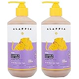 Alaffia Kids Shampoo & Body Wash, Lemon Lavender 16 FZ (Pack of 2)