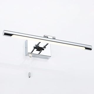 Bar LED Modern Bathroom Vanity Light, Chrome, 5W, 13.77", 6000K | Over Mirror Lamp, Wall Sconces, Make Up Vanity Light Fixtures, Pull Chain Switch On/Off