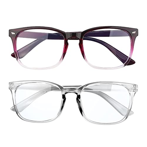 Image of 2 Pack Blue Light Glasses for Women and Men - Computer Glasses