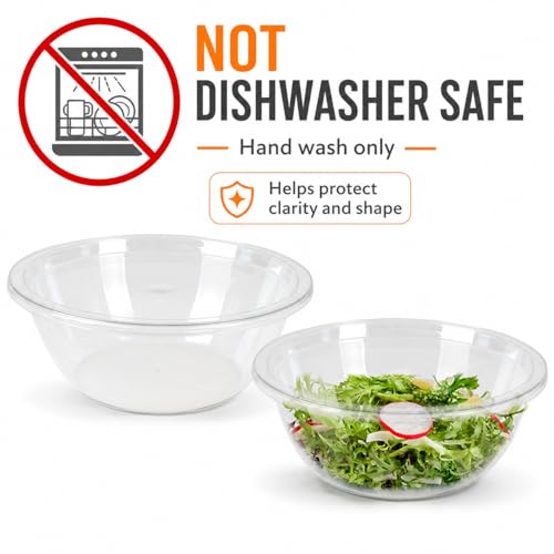 2 pack bowl plástico grande con tapa 5 cuartos transparente miniatura 4