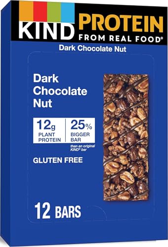 Image of KIND Protein Bars, Dark Chocolate Nut, Gluten Free, Healthy Snacks, 12g Protein, 12 Count
