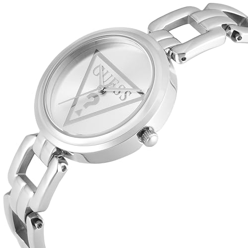 Image of GUESS Round 32mm Silver Dial Analog Women Watch - U1438L1M