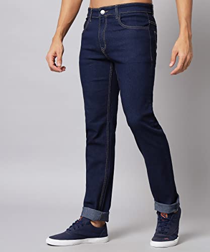 Image of STUDIO NEXX Men's Regular Fit Jeans|Stretchable Mid Rise Denim |Contrast Detailed Stitch