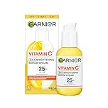 Garnier Vitamin C Serum Cream SPF 25, 2-in-1 Brightening Moisturizer with 20% Vitamin C, Hydrates, Protects and Reveals Bright Glowing Skin, Organic, Cruelty-Free & Vegan, All Skin Types, 50ml