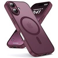 Oududianzi-Cover per iPhone 17 Compatibile con MagSafe, Custodia Traslucida Posteriore PC Silicone TPU Bumper, Protezione Della Fotocamera, Cover Militare Antiurto Anti-Impronte-Bordeaux
